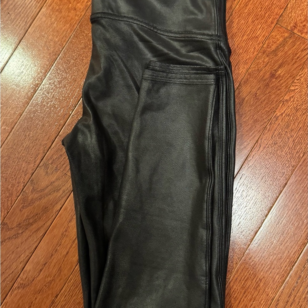 SPANX Jet Black Faux Leather Leggings